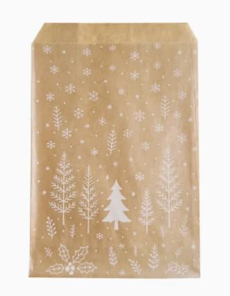 Christmas Paper Bags Enchanted Forest Shop Counter Gift Candy Bags Favours Festive party (Enchanted Forest, 350 Bags 5x7)