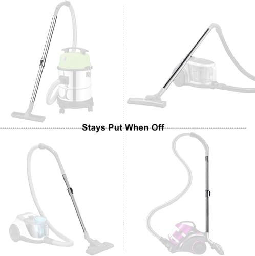 Huiaway 1 1/4 inch 32mm Chrome Telescopic Hose Metal Vacuum Wands Hose Vacuum 1.25inch Extension Wand Extends to 31.9 Inch Long for Most Brand Vacuum