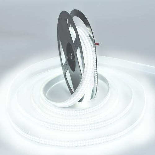 Image of SUYOOULIN LED Strip Lights, 16.4ft Dimmable DC 12V SMD 2835 Double Rows 2400 LEDs 52000LM Super Bright LED Ribbon Strip, Tube Waterproof IP67 for Home Party Decoration (Daylight White 6500K)