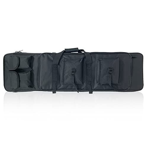 Sutekus 39' Tactical Double Padded Transport Bag, Multi-Functional Outdoor Storage Backpack for Hunting and Range Sports, Water-Resistant (Black)