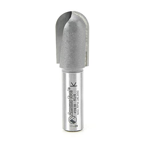 Amana Tool - 45938 Carbide Tipped Core Box 3/8 Radius x 3/4 Dia x 1-1/4 x 1/2" Shank E