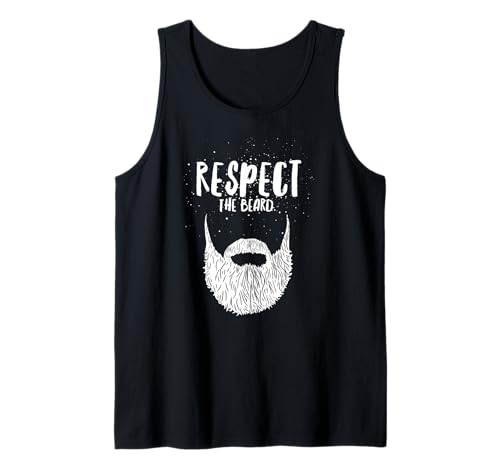 Respect The Beard Bearded Novelty Regalo T-Shirt Face Design Canotta