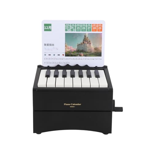 Yinhing Playable Piano Desk Calendar for Music Lovers USB Charging 2024 Piano Calendar 15 Keys Playable Piano Ornaments Piano Calendar for Desk Study Room Desktop Decoration