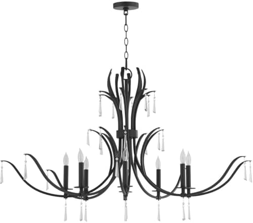 Quorum Lighting 620-8-59 Majesty Chandelier, 8-Light 480 Total Watts, Matte Black