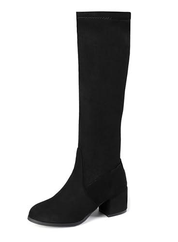 Bottes femme hauteur genoux Bviennic 2860 à talon bloc moyen