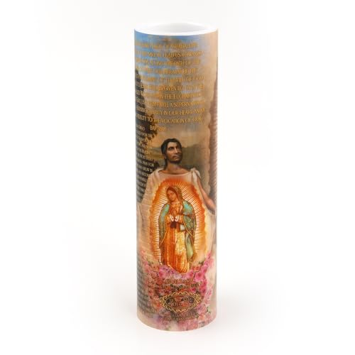 Image of Our Lady of Guadulpe with Juan Diego, LED Flameless Devotional Prayer Candle