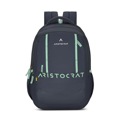 Image of Aristocrat Grid 15.6 inch Compatible Laptop Backpack 32L | 3 Compartments with Quick-Access Front Pocket | Tablet Sleeve, Rain Cover & Bottle Holders | Office & Casual Backpack for Men & Women (Grey)