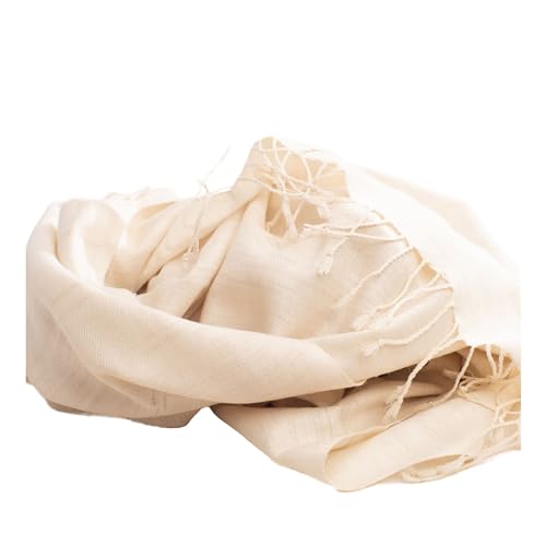 Foulard en soie femme blanc haut de gamme en pure soie Eri artisanale