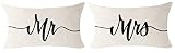 Set Of 2 Anniversary Wedding Birthday Gifts For Couples Mr And Mrs Valentine's Day Lumbar Cotton Lin