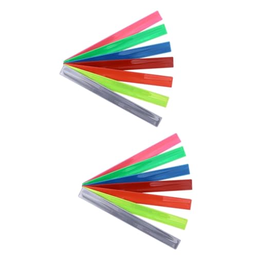 UPKOCH 2sets Reflective Pvc Slap Bracelets for Flocking Wristbands Comfortable Skin Friendly Party Accessories for Concerts Jogging and Celebrations 7pcs*2