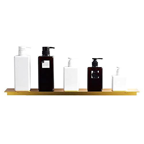 Cesta De Ducha Sin Taladrar Estante De Ducha Adhesivo Estante De Ducha Antióxido Montado En La Pared Espacio Aluminio para Baño Inodoro-Gold_60cm