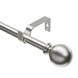 Extendable Curtain Rods 30-110 Inch, Dia 3/4' Splicing Adjustable Curtain Pole with 44mm Metal Ball Finials for Eyelet Curtains, Drapery Rods for Bedroom, Living room, Office