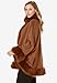 Jessica London Women's Plus Size Faux Fur Trim Wool Cape - 26/28, Black