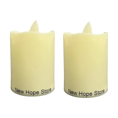 New Hope Store Flameless Tealights Candle, Flickering LED Tea Lights AAA Battery Operated (Battery not Included) for Wedding Home Decor, White, lamp034 Cover