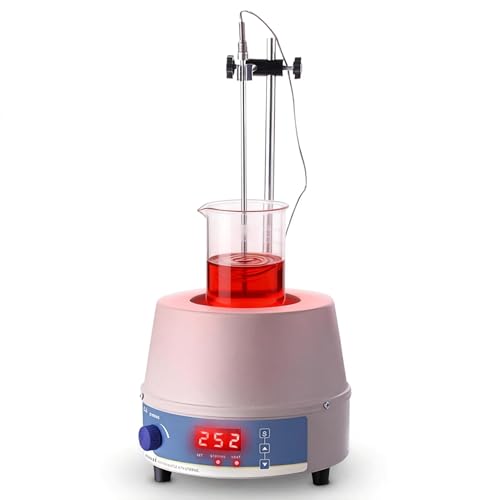 Agitateur magnétique numérique électrique 500 ML, agitateur Chauffant pour Ballons à Fond Rond de Laboratoire, capacité 250-2000 ML, température maximale...