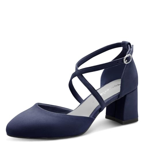 Tamaris Damen Pumps mit Blockabsatz, blau, 37 EU