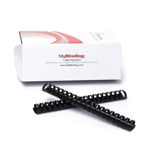1 1/2'' Black Plastic Comb Binding - Box of 50