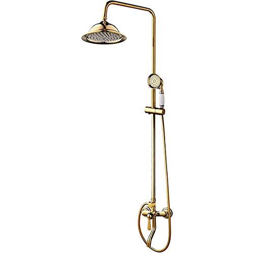 Colonne de douche dorée de luxe avec mitigeur haut de gamme pour salle de bain
