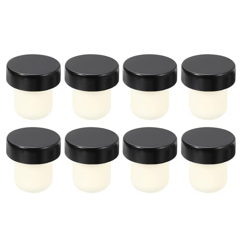 Tapón de sellado en T de 2,1 cm para botellas de vino, pack de 8 tapones negros reutilizables 2