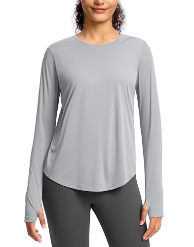 Image of Soothfeel Lightweight Long Sleeve Workout Tops for Women Gym Running Shirts