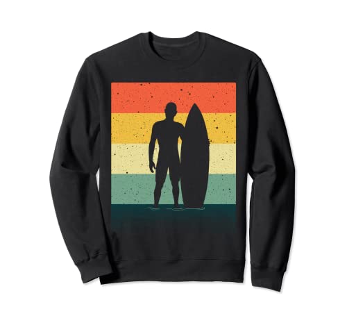Divertido diseño de surf vintage para hombres y niños surf y tabla de surf Sudadera