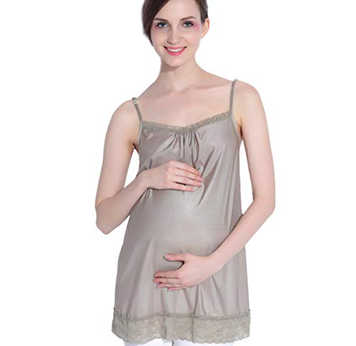 JXJ Tanque de Maternidad Anti-radiación-Escudo Protector Superior del Vientre Ropa de Fibra de Plata para Mujeres Embarazadas Índice de blindaje electromagnético de 99.999%