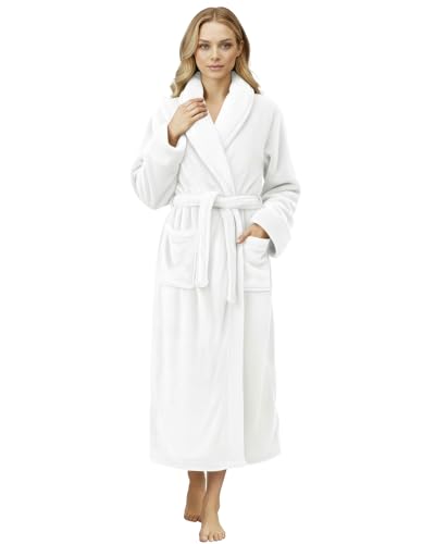 NY Threads Premium Womens Robe, Plush Fleece Long Bath Robe
