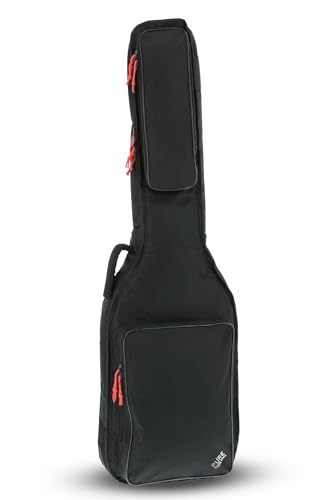PURE GEWA Gitarren Gig-Bag Serie 120 für E-Bass, schwarz, 20 mm Schaumstoffpolsterung mit großer Notentaschen und Zubehörtasche