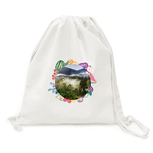 Sac en tissu pliable forêt pour fruits et légumes grand format nature décors