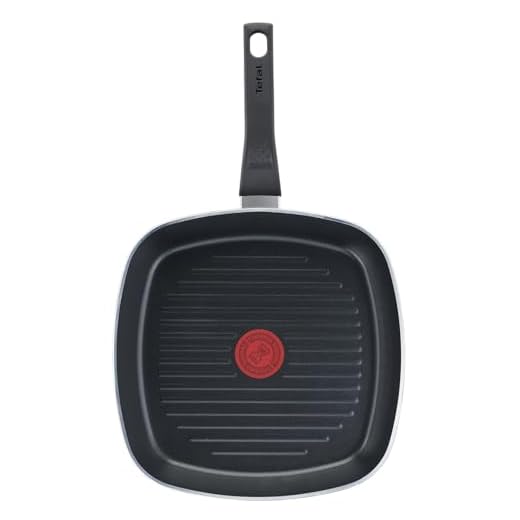 Tefal Easy Cook & Clean B5554032 Grillpan, 26 x 26 cm, antiaanbaklaag, thermo-signaal, temperatuurindicator, zwart
