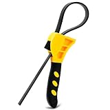 CABLEPELADO – Abridor de Tarros y Botellas con Correa Ajustable, Herramienta Multifuncional Antideslizante, 50,5 cm de Largo, Material Ecológico, Compatible con Vidrio y Plástico (Amarillo/Negro)