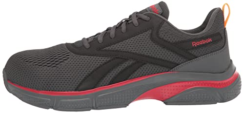 Amazon Essentials By Reebok Men's All Day Comfort Slip-Resistant Alloy-Toe Safety Athletic Work Shoe, Black/Grey/Red, 8.5 #TOP7