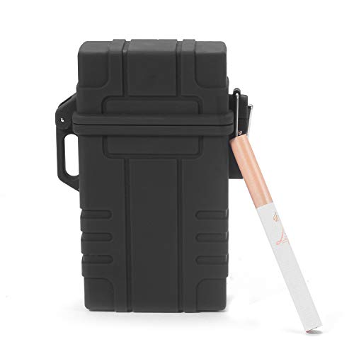 Waterproof Cigarette Case with Electric Lighter, USB Rechargeable Cigarette Lighter Flameless Windproof Dry