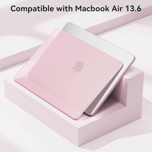 Image of BlueSwan for MacBook Air 13 inch Case, M4 M3 M2 2025-2022 A3240 A3113 A2681, 100% Match Official Color, Scratch Resistant, Easy to Snap on, Air 13.6 Hard Shell Protective Laptop Cover, Matte Pink