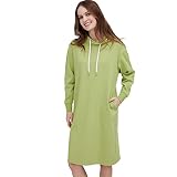 ASOBIO Women's Hoodie Dress, Drawstring Lightweight Long Sleeve Pullover Hooded Sweatshirt for Casua