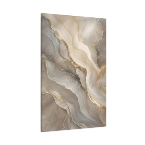 Toile abstraite agate grise et or pour habiller un grand mur vide