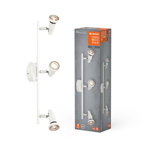 LEDVANCE LED SPOT GU10 3 x 3,4 W, 690 lm, bianco, temperatura di colore 2.700 K, colore della luce bianco caldo, design senza tempo, lampada LED sostituibile, ideale per interni, teste regolabili - Immagine 3