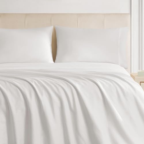 The Sheet Lab Cloud Embrace Sateen Sheet Set 100% Cotton 3-Piece Twin XL White