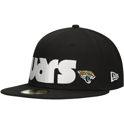 New Era Men's Black Jacksonville Jaguars Checkered Undervisor 59FIFTY Fitted Hat