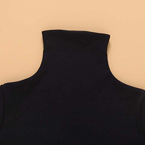 Mubineo Toddler Baby Girl Basic Plain Turtleneck Long Sleeve Cotton T Shirts Tee Tops (Black, 2T) #TOP3