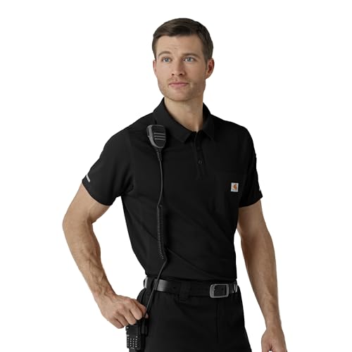 Carhartt Cross-Flex Scrubs for Men, Chest Pocket V-Neck Scrub Tops Black - image 6