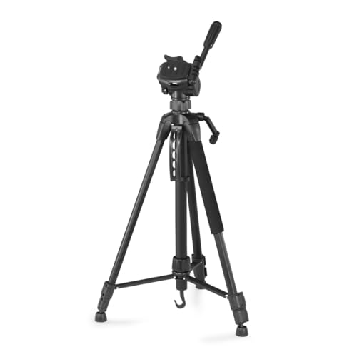 Hama Stativ Kamera Action 153 3D (Leichtes Fotostativ inkl. Handy-Halterung, Tripod mit 60-153cm H&ouml;he, Dreibeinstativ mit 3-Wege-Kopf, Spiegelreflexkamera Stativ passend f&uuml;r Videokamera) schwarz