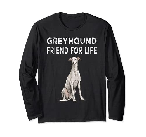 Greyhound Friend For Life Dog Friendship Long Sleeve T-Shirt, Black