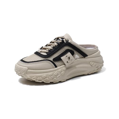 Women's Knitted Breathable Mesh Platform Thick Sole Mule