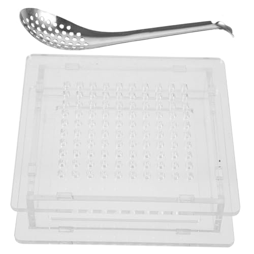 KICHOUSE 1Set Caviar Dispenser Maker Box for Molecular Gastronomy Caviar Generator with Small Spoon for Caviar Serving and Culinary Tool for Gourmet