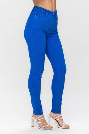 Judy Blue Cobalt Blue High Waist Control Top Garment Dyed Skinny Jean, 88790 (US, Numeric, 16, Plus, Regular, Cobalt)3