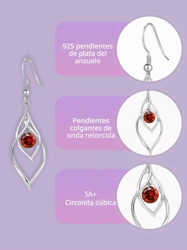 Pendientes de cumpleaños para mujer en plata y circonitas 4