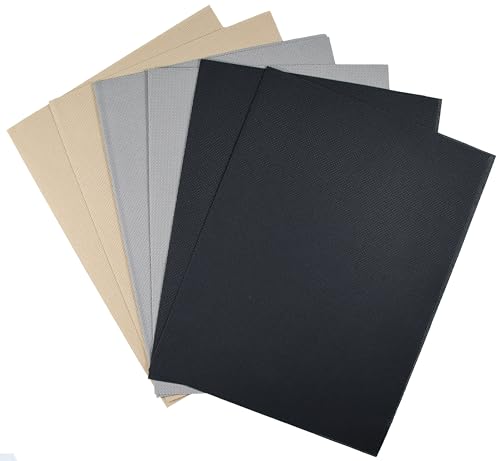 Image of KCS 4 /6 pc of 12 inch x 18 inch (30cmx45cm) 18CT Counted Cotton Aida Cloth Cross Stitch Fabric (6 pc, Khaki+Medium Grey+Black)