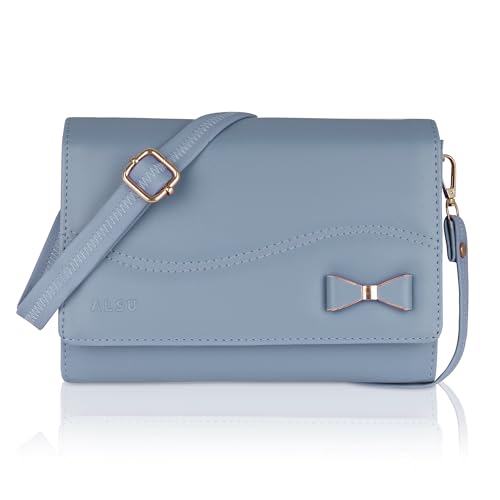 Image of ALSU Women's Sling Bag | Cross body bag| Side bag| Credit car slots| zipper pockets| detachable straps| adjustable straps| daily use| phone pockets