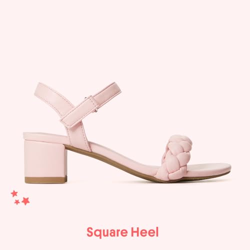 FabKids Girls Braided Open Toe Ankle Strap Flat Lightly Padded Sandals Summer Holiday Party Dress Shoes for Toddler Little Kid Big Kid3